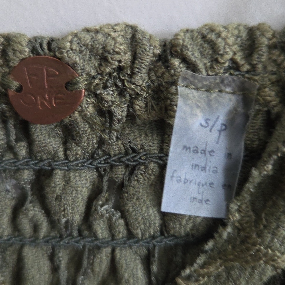 Free People Adella Cami Olive Green Lace Ruffle Top - Picture 12 of 12
